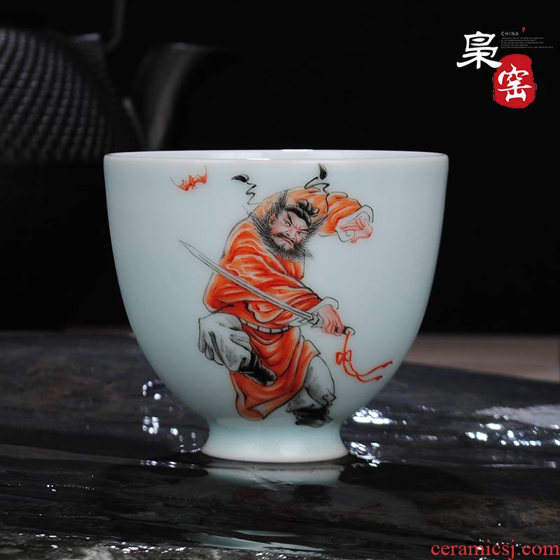 Archaize of jingdezhen ceramic teacups hand - made the master sample tea cup cup pastel kung fu tea cup Buddha means individual cup