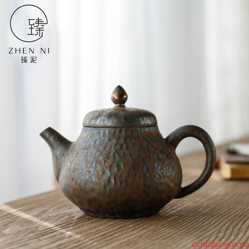 Restoring ancient ways by mud manual fine gold teapot jingdezhen up ceramic teapot tea filter single pot of Japanese tea