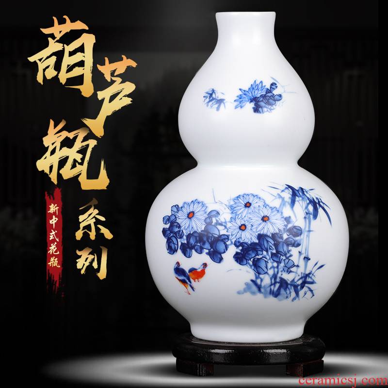 Jingdezhen ceramics vase peace gourd bottle a great evil spirit furnishing articles to hang feng shui home decoration