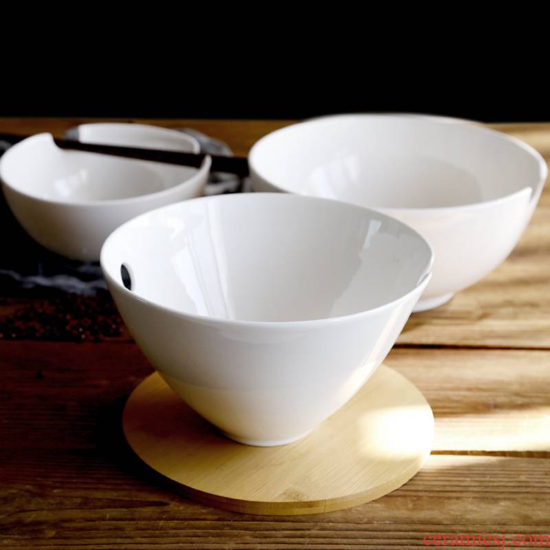 Tangshan pure white ipads bowls 8 inches deep bowl rainbow such as bowl to ultimately responds soup bowl bowl of creative move dessert bowl bowl of horn