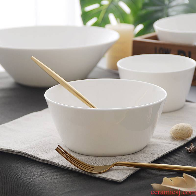 Tangshan ipads bowls Japanese pure white small bowl household porringer ceramic bowl dessert bowl of fruit salad bowl