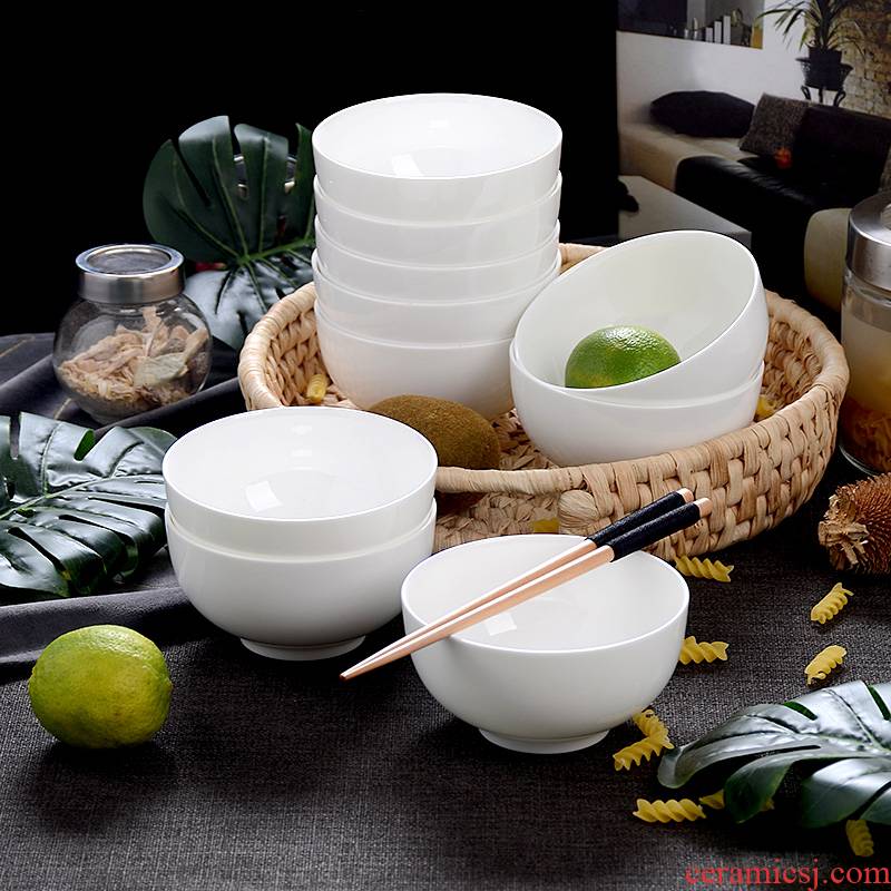Tableware bowls of 10 with pure white ipads bowls home 4.5 inch bowl white ceramic 10 soup bowl noodles bowl