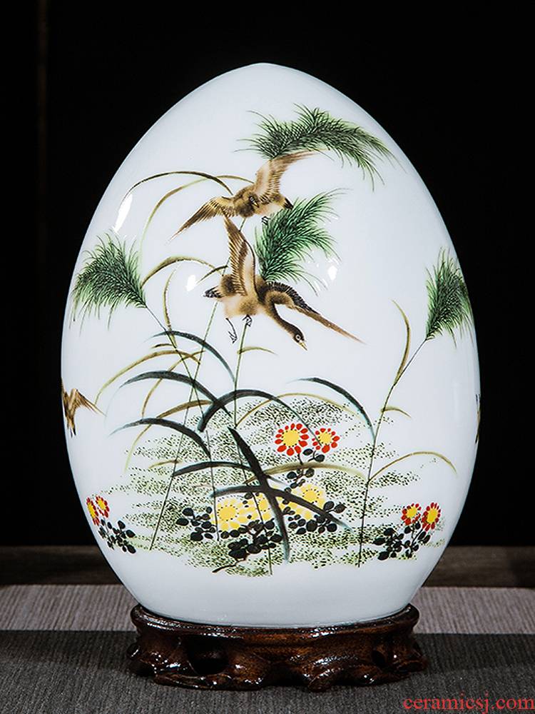 Jingdezhen ceramics vase of I and contracted home sitting room handicraft wine creative egg ornament furnishing articles