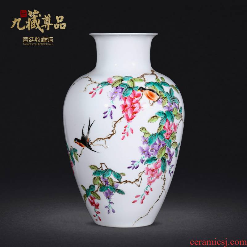 Jingdezhen ceramics vase hand - made pastel sabingga sukdun dergici jimbi painting of flowers and bottle of home sitting room collect adornment