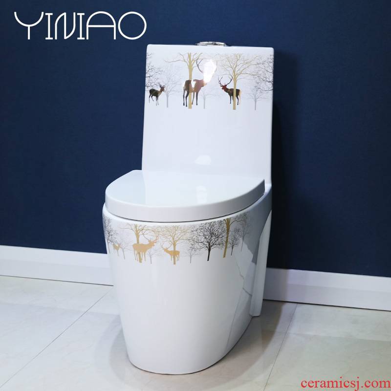 Siamese toilet implement.mute water - saving toilet deodorization sanitary ceramic household implement butterfly