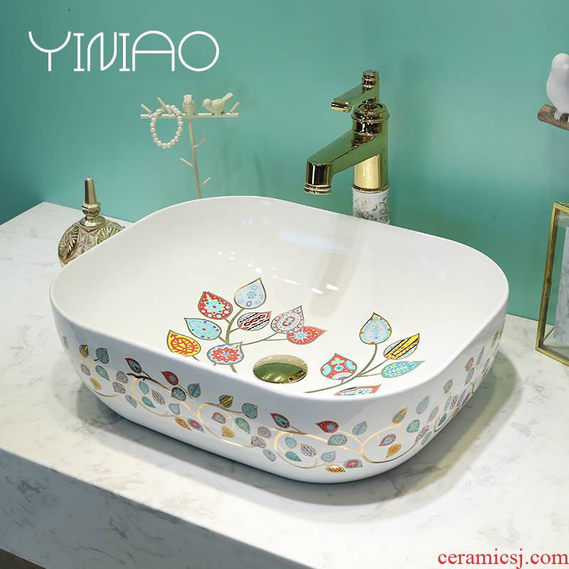 Jingdezhen stage basin rectangle lavatory contracted household toilet lavabo basin ceramic art basin