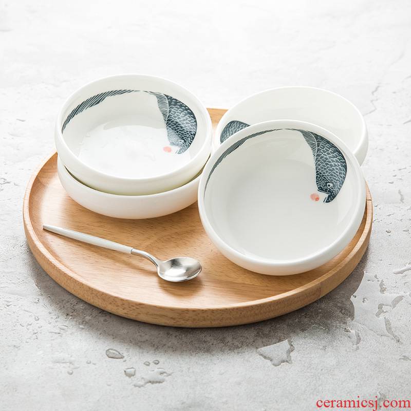 6 dishes ipads plate ceramic dishes dish household Japanese creative move, tableware circular vinegar flavor dish dish