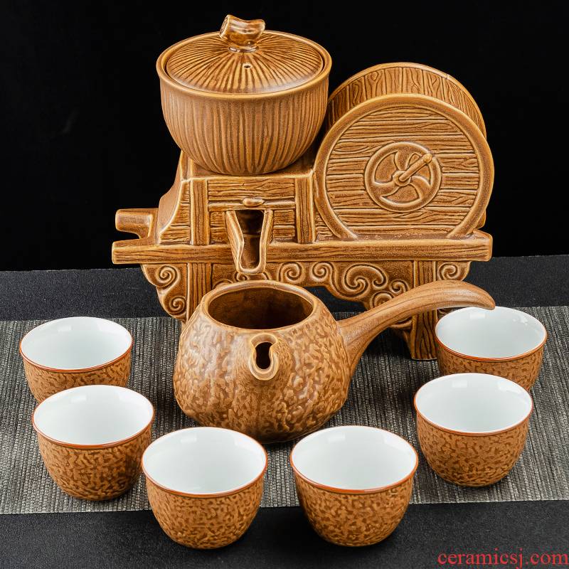 NiuRen semi automatic kung fu tea set home office creative teapot teacup ceramic lazy people make tea