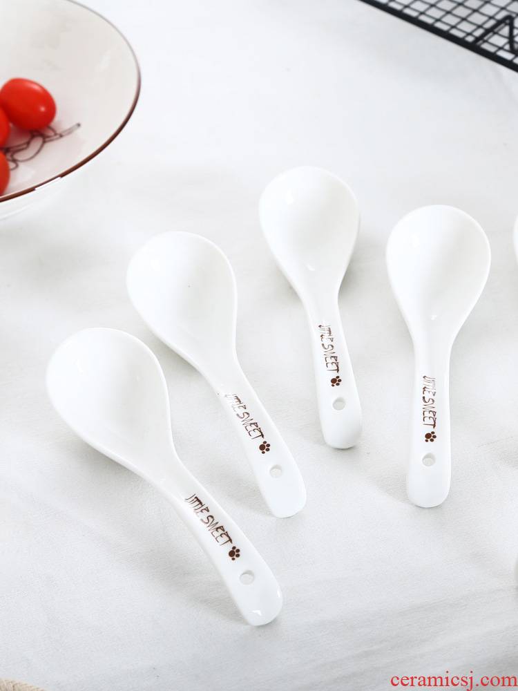 Shun auspicious ceramics miro bear small spoon ladle household creative European - style spoon, spoon, spoon, tableware suit dessert spoon