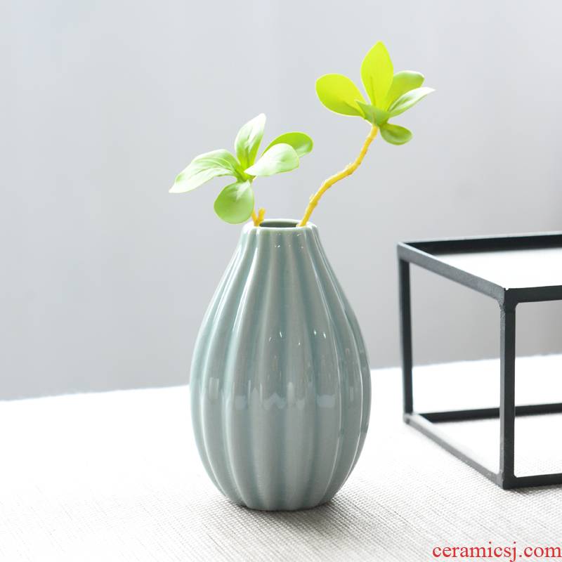 Modern small pure and fresh and vase celadon white household sitting room adornment is furnishing articles other hydroponic flower receptacle