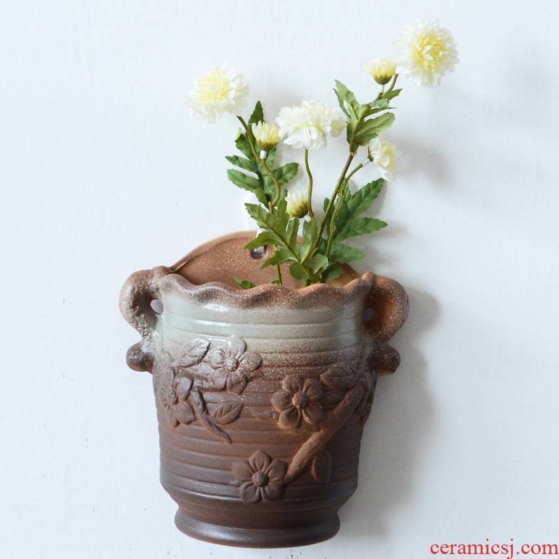 Hanging Hanging metope ceramic flower pot without hole, hydroponic shop z creative hang a wall flower basket Hanging the plants