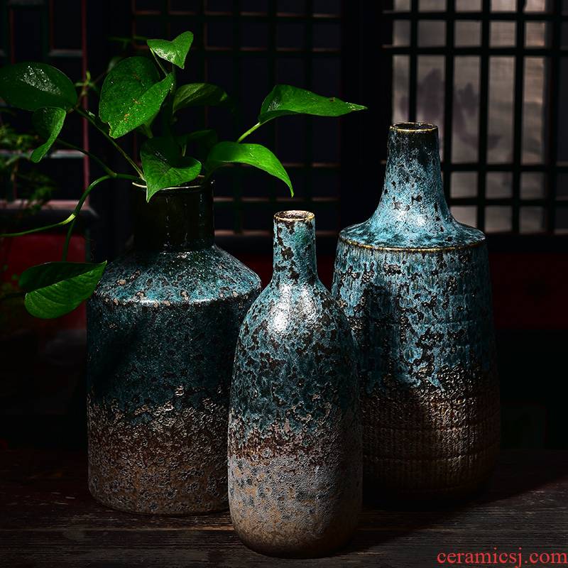 New Chinese style ceramic glaze vase creative oversized living room decoration flower arranging the container dry flower is placed a hydroponic money plant flower pot