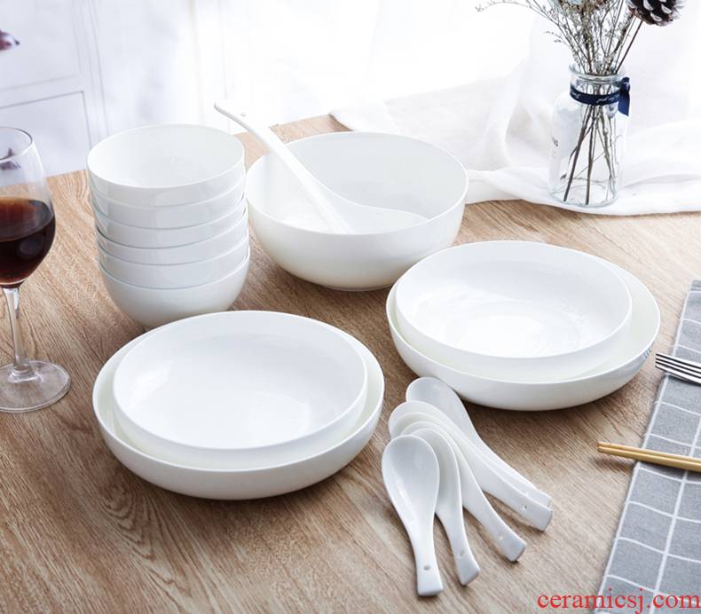 4 dishes suit household dishes contracted ipads bowls white bowls of household noodles bowl dishes for dinner