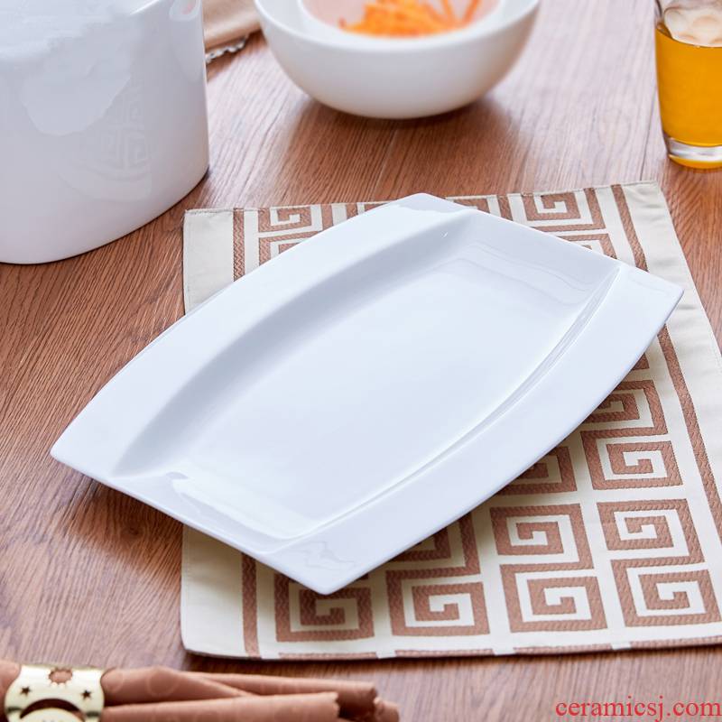 Domestic large fish plate steamed fish dish ceramic package mail more than 30 yuan province ipads porcelain tableware originality
