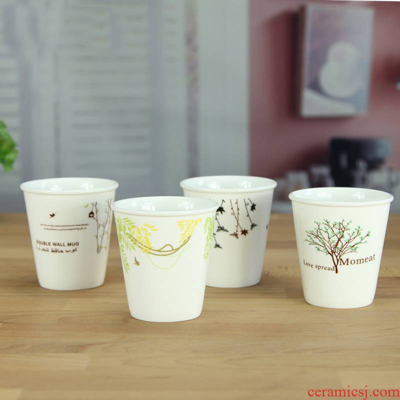 Glass Glass ceramic health tree green Glass ceramic cup ipads China creative rural hospitality cup coffee cup