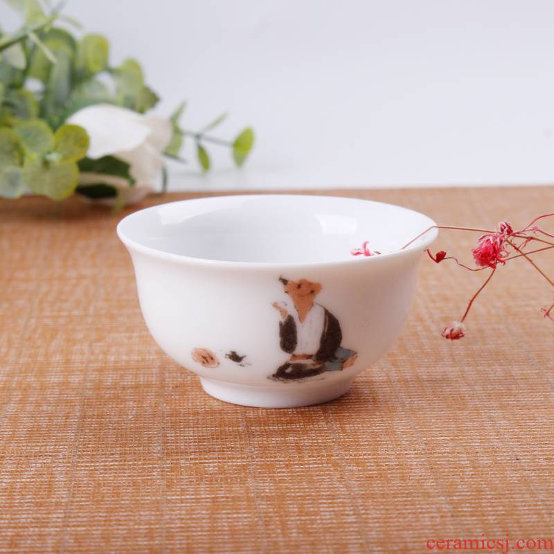China red porcelain up spare have tea cup under the liling glaze color hand - made ceramic gifts cups porcelain packing