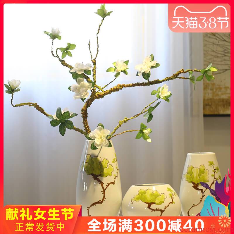 New Chinese style creative platform vases, tea table table table crispy noodles, rural flower ceramic furnishing articles TV ark, decoration