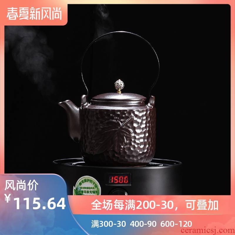 Poly real (sheng electric jug of black ceramic tea boiled tea machine manual arc TaoLu suit five lines of the kettle boiled black tea