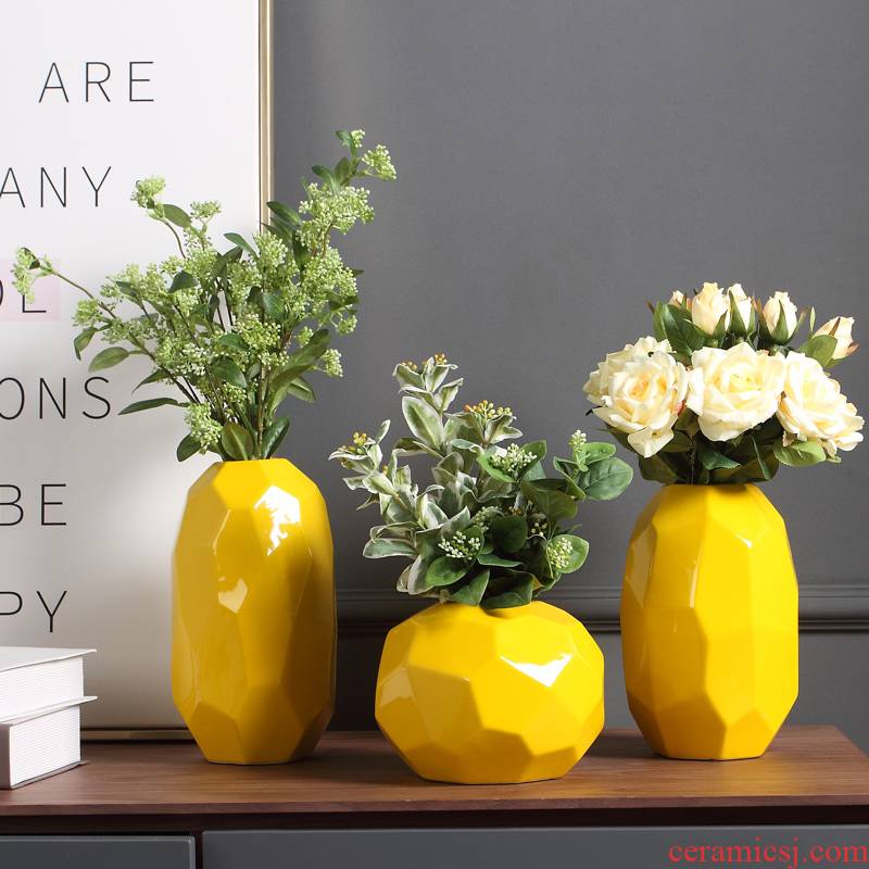 European contracted and I creative decoration decoration flower household ceramic vase furnishing articles sitting room TV cabinet dry flower arranging flowers