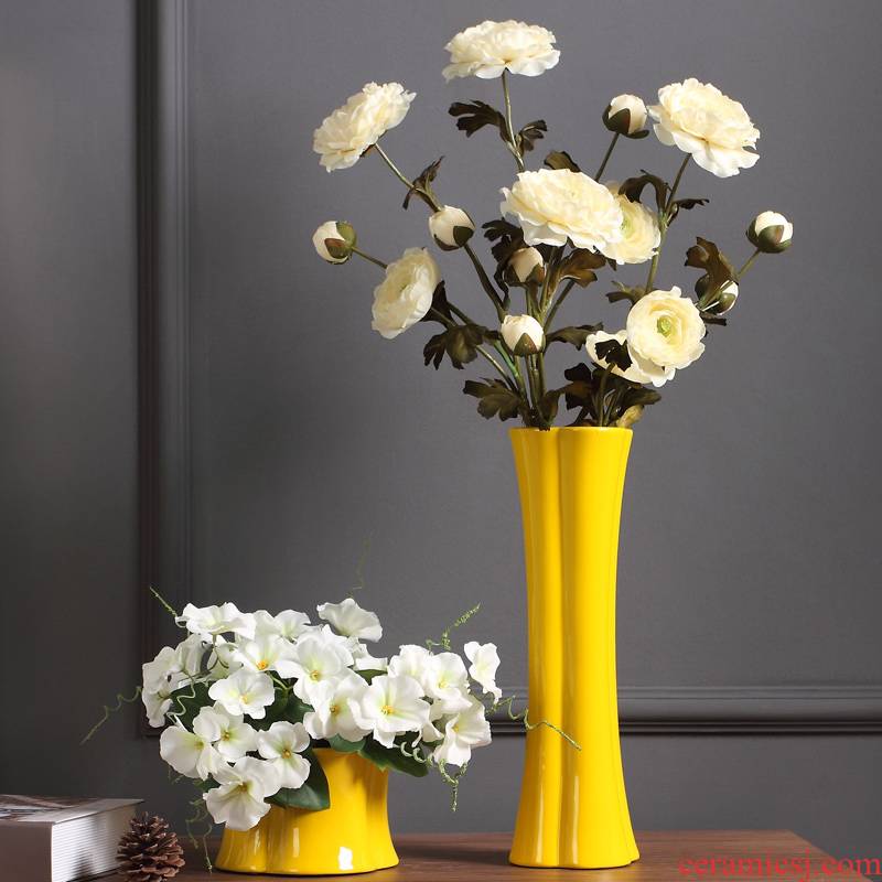 Creative ceramic vase furnishing articles dried flower arranging flowers sitting room European - style, contracted and I household adornment floral arrangements