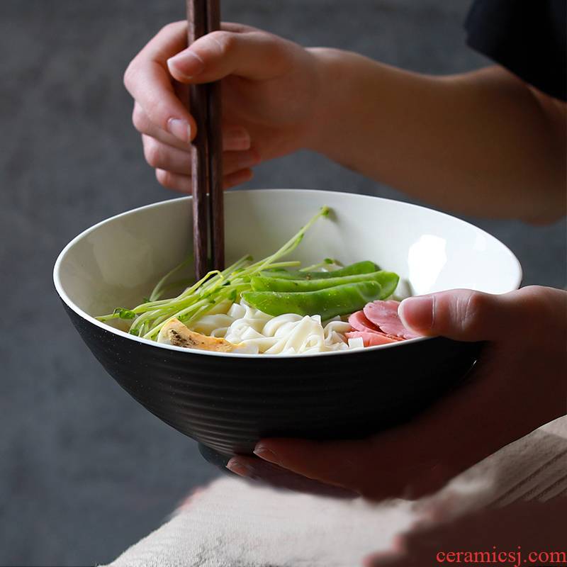 TaoDian mercifully rainbow such use ceramic bowl domestic large dormitory Japanese la rainbow such as bowl bowl of beef noodles in soup bowl [clearance preferential]