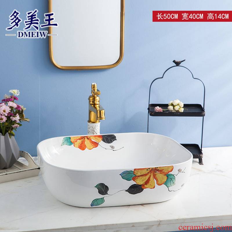 The stage basin long ceramic lavabo fangyuan lavatory continental basin of household toilet basin of northern European art basin