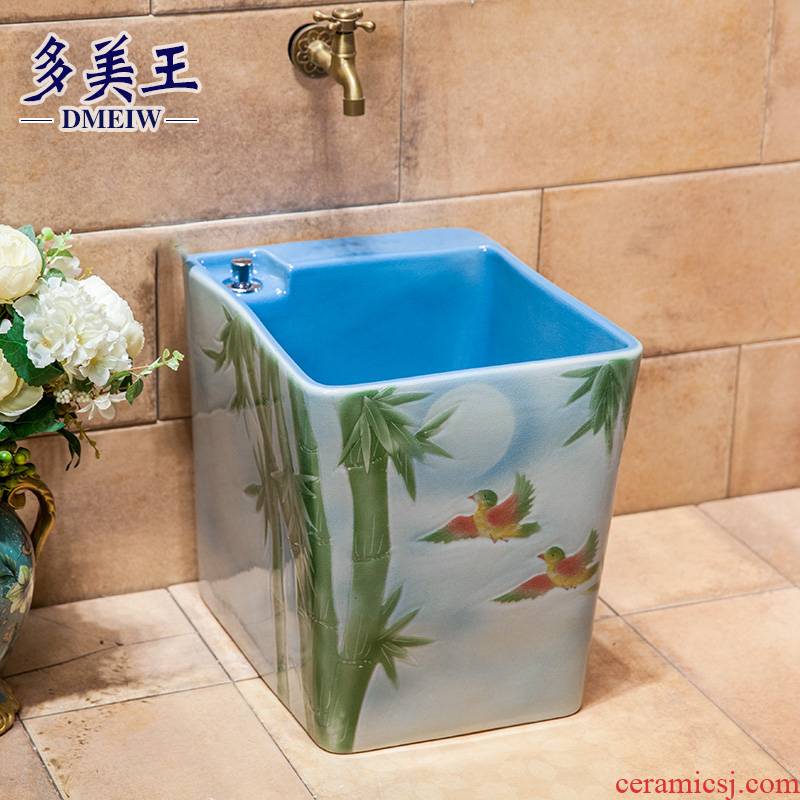 The new ceramic art mop pool to wash The mop pool balcony toilet set control automatic mop mop pool water basin