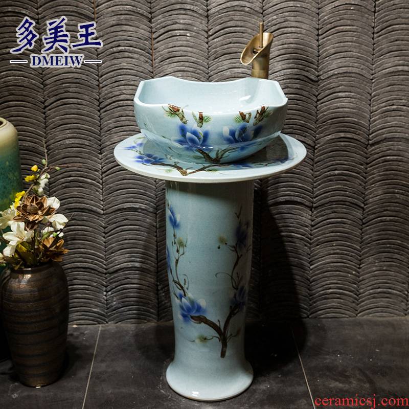 Ceramic basin of the balcony one column vertical column type lavatory floor for wash one for wash basin, toilet
