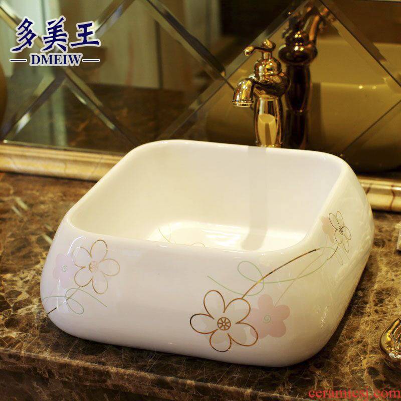 Tom king square table bonsai, ceramic lavabo that defend bath lavatory basin art see colour pink flowers