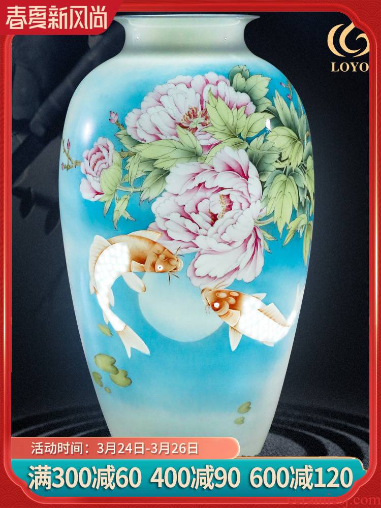 Jingdezhen ceramics hand - made vases, flower arrangement sitting room adornment flowers Chinese style household TV ark, handicraft furnishing articles