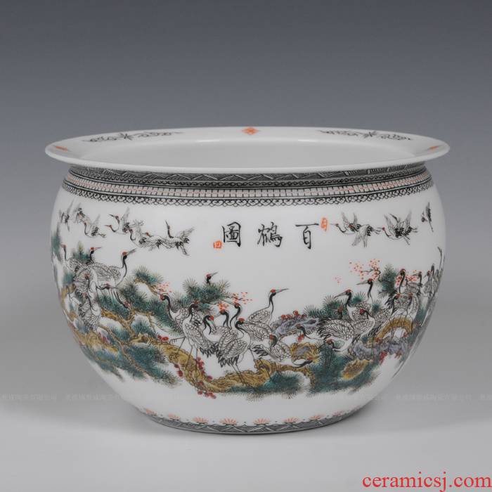 Jingdezhen ceramics hand - made enamel vase sitting room place, Zhang Bingxiang household act the role ofing is tasted writing brush washer from arts and crafts