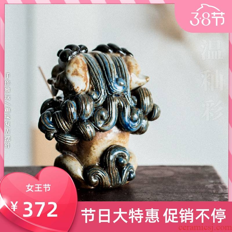Poly real scene checking pottery tea pet line incense buner furnishing articles fine porcelain joss stick inserted creative household tea bedroom furnishing articles