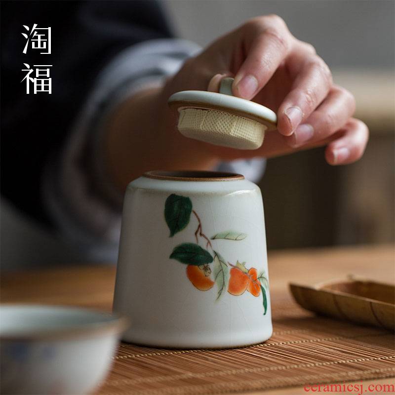 Jingdezhen archaize your up small caddy fixings ceramic seal tank receives household storage POTS storage canned tea pot