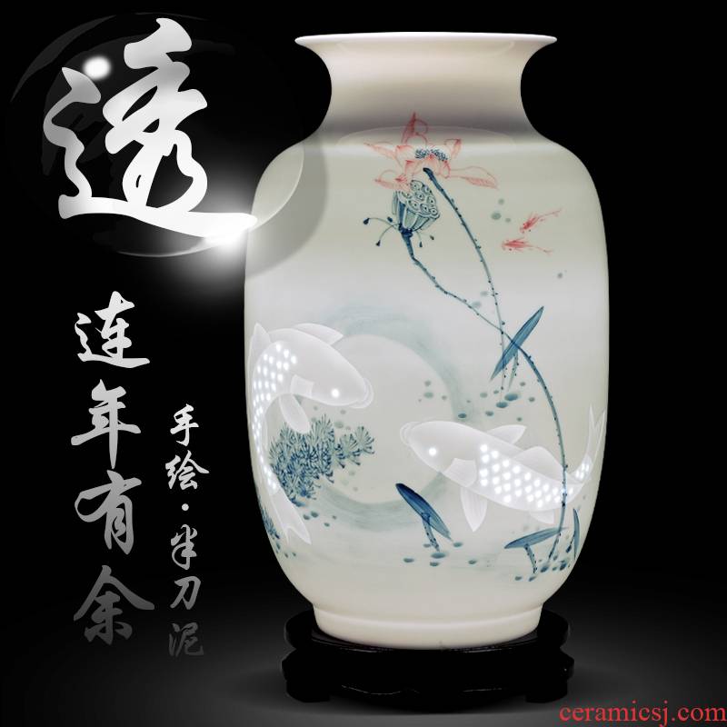 Jingdezhen ceramics hand - made vases in successive years more than sitting room adornment of Chinese style household furnishing articles of blue and white porcelain gifts