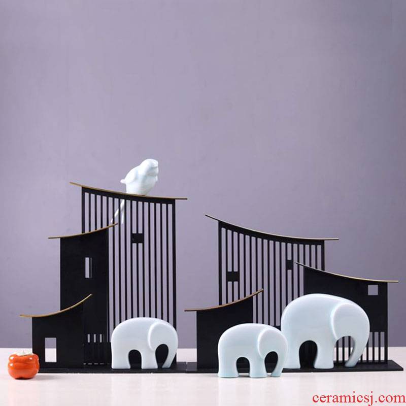 Ceramic elephant furnishing articles to feng shui like creative household adornment bedroom living room TV cabinet bridal chamber like furnishing articles
