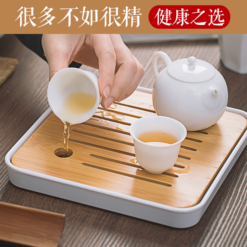 Jingdezhen ceramic kung fu tea set suit household modern travel white porcelain teacup portable simple office teapot