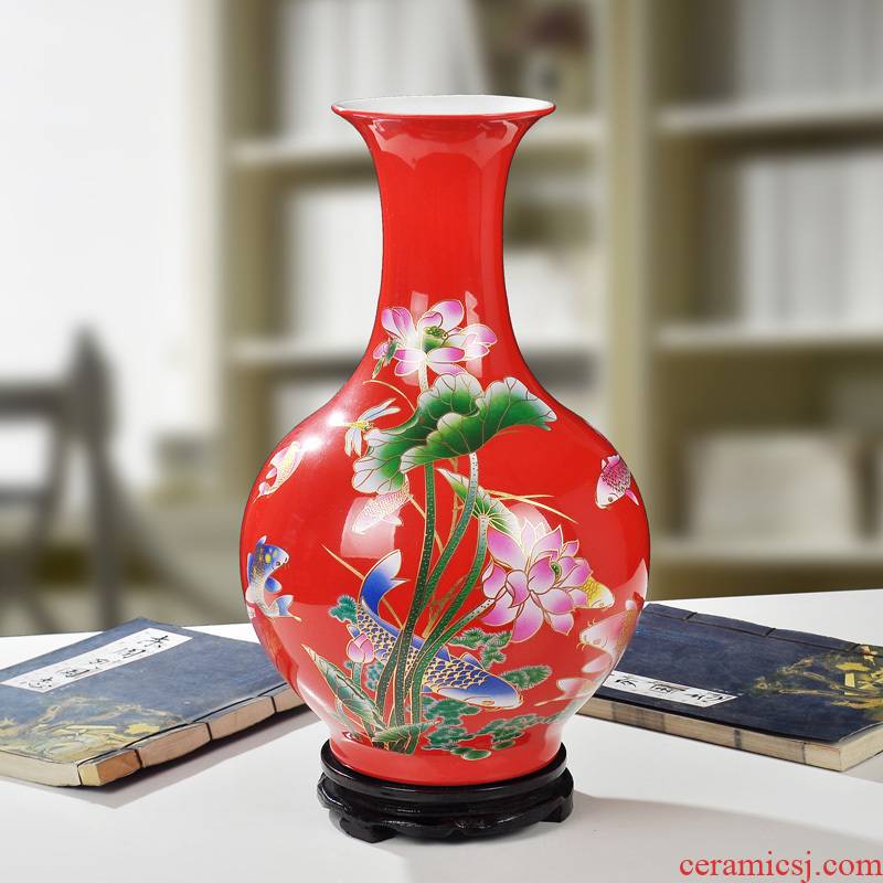 Jingdezhen ceramic large vases, flower arranging furnishing articles household act the role ofing is tasted I and contracted liliaceous bottle decoration decoration