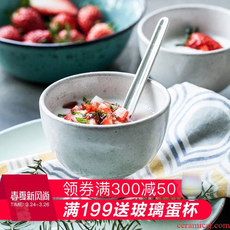 Restoring ancient ways and creative ceramic tableware bowls of rice bowls yogurt ice cream bowl bowl of salad bowl dessert bowl of tall bowl