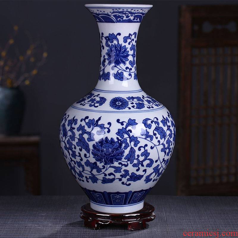 Antique vase of blue and white porcelain of jingdezhen ceramics contracted fashion home sitting room adornment handicraft furnishing articles