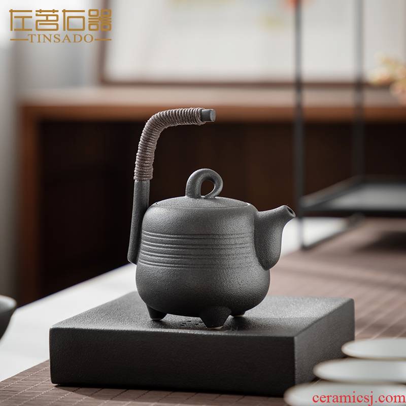 Black pottery zen cooking pot set teapot ceramic teapot kunfu tea girder single pot of the household single small side