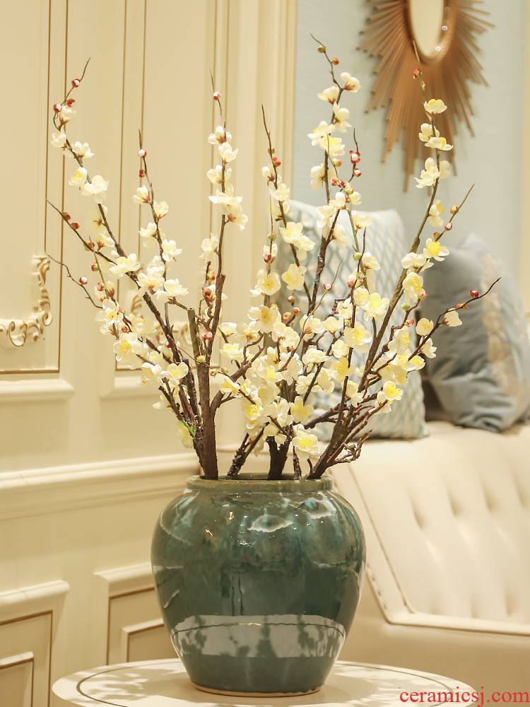 New Chinese style ceramic sitting room between desktop simulation flower villa decoration vase example flower, flower adornment furnishing articles