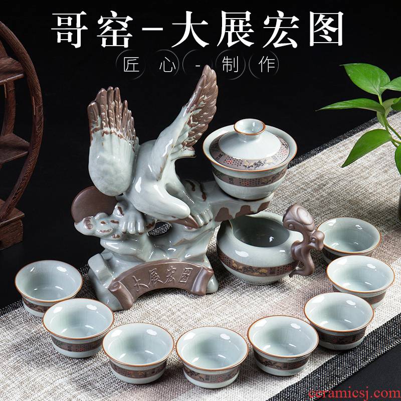Ronkin elder brother up creative lazy tea set suit household kung fu tea cups contracted half automatic ceramic teapot