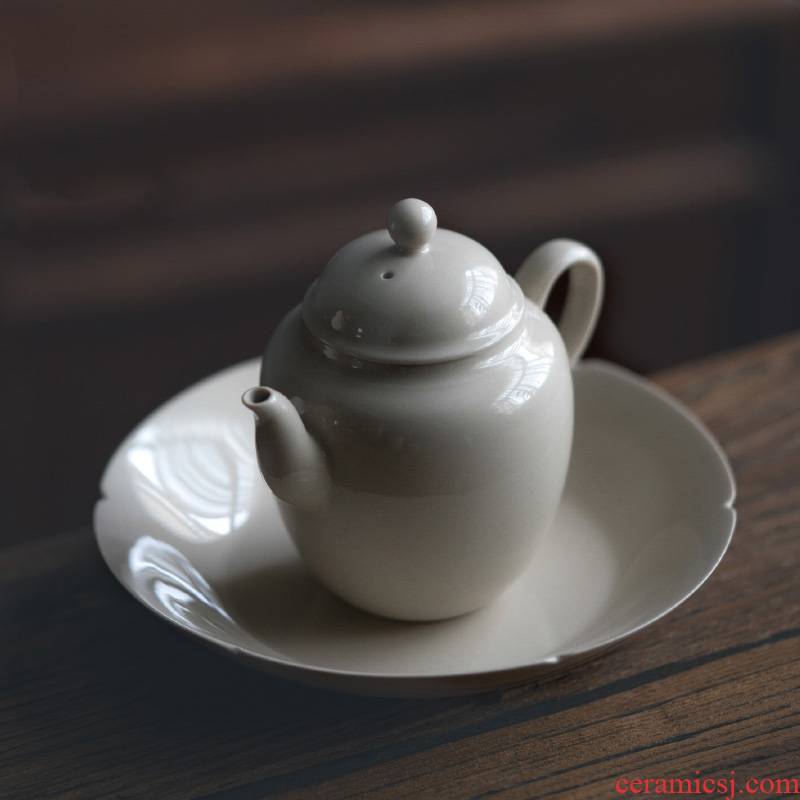 JingLan plant ash glaze teapot household kung fu tea set to restore ancient ways single pot of Japanese little teapot porcelain contracted by hand