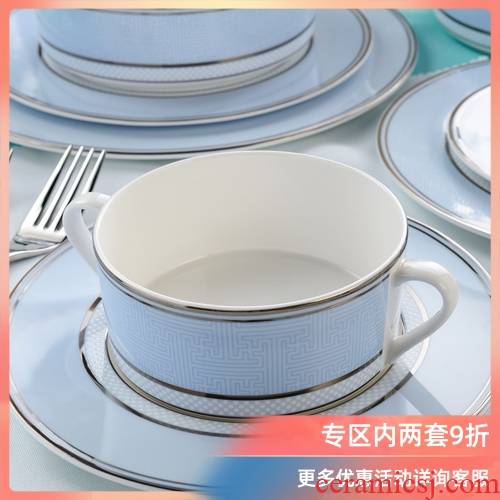 Ronda about ipads porcelain couples western soup bowl thick soup bowl western - style ear soup bowl dish home 4.25 in eternity