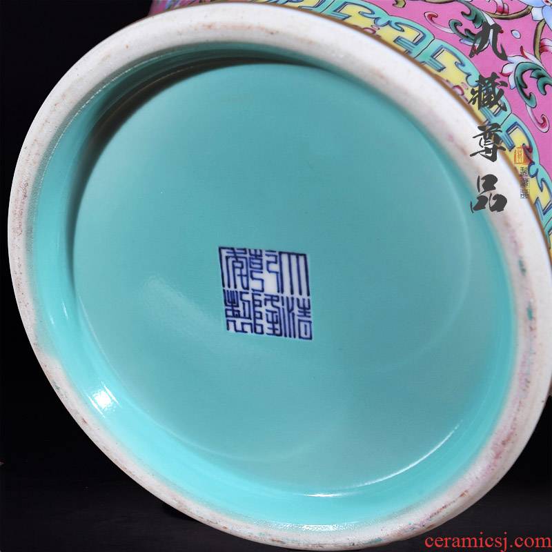 Antique hand - made jingdezhen ceramics powder dust general scramble for flower pot craft ornaments furnishing articles TV ark, vase