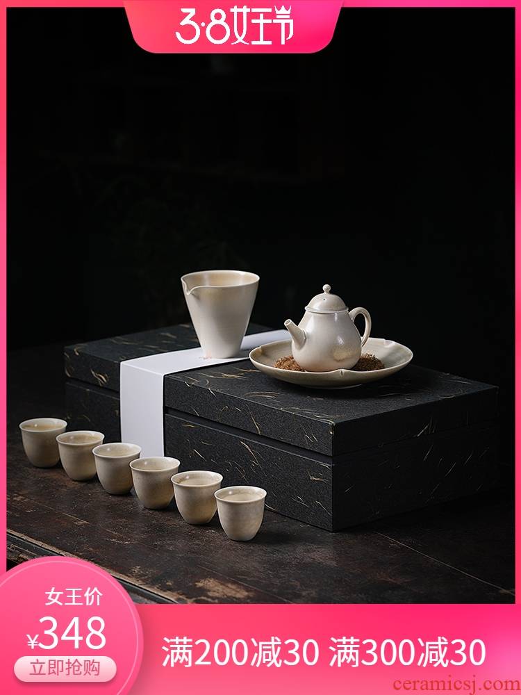 Jiangnan past tureen tea set, tea art household ceramics burn kung fu tea set little teapot tea cup set