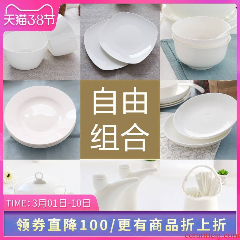 Think hk to pure white ipads China tableware DIY creative parts of household ceramics Korean pot soup bowl plates