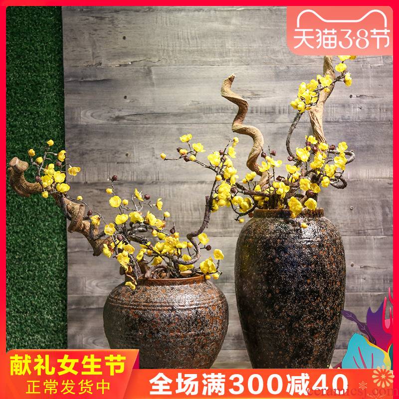 Mesa of jingdezhen ceramic vase restoring ancient ways to decorate the living room TV cabinet office copy furnishing articles table simulation artificial flowers