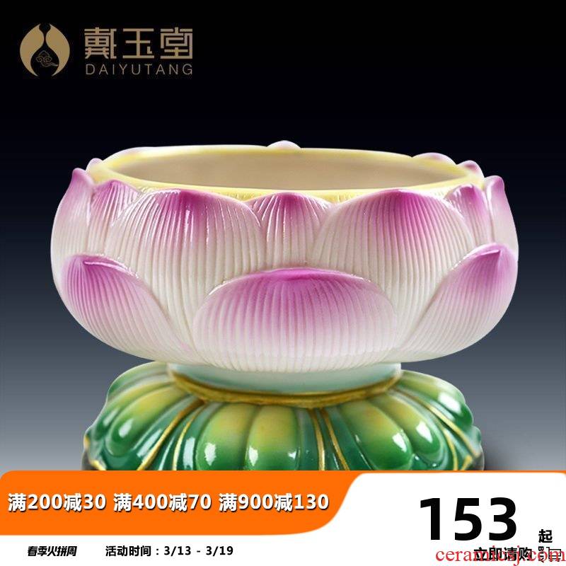 Yutang dai ceramics for Buddha incense buner household indoor Buddha with supplies large furnishing articles 5 inch lotus temple incense buner