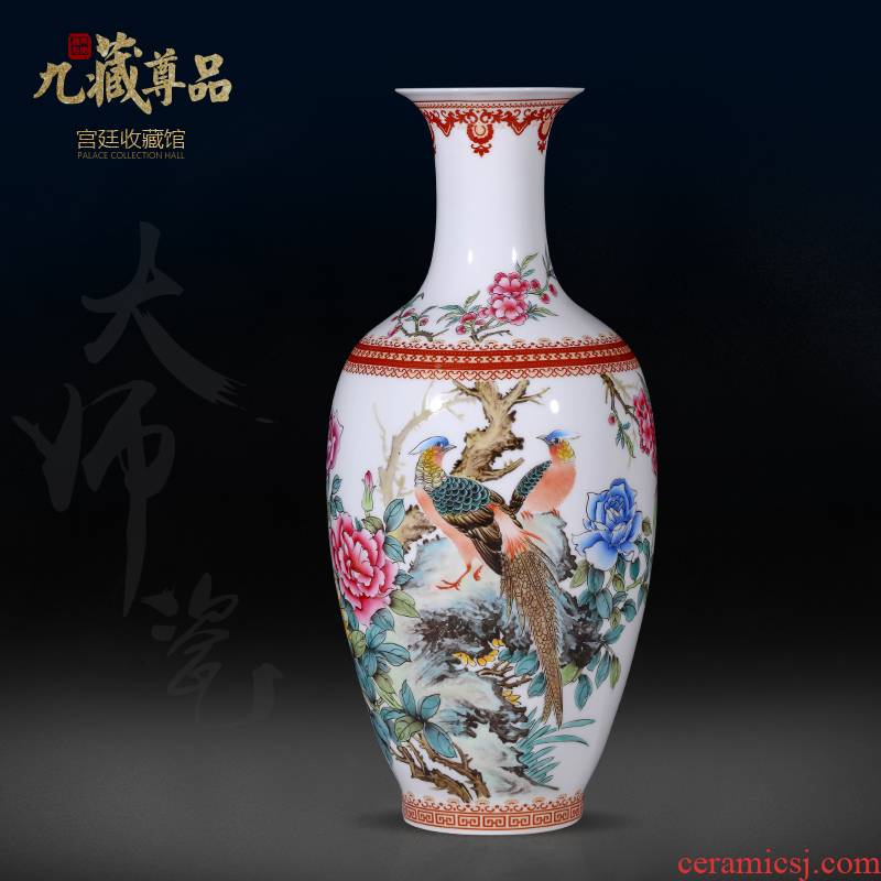 The Master of jingdezhen ceramic hand - made powder enamel bottles of Chinese style living room porch TV ark, flower arranging, adornment is placed
